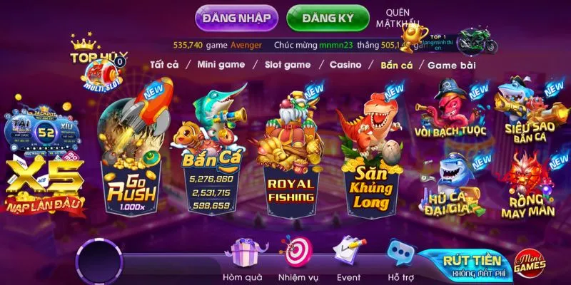 Đa dạng game bắn cá cho bet thủ lựa chọn