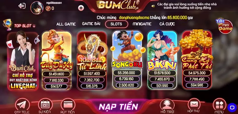 Hàng loạt game slot cực cuốn tại cổng game